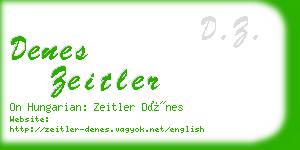 denes zeitler business card
